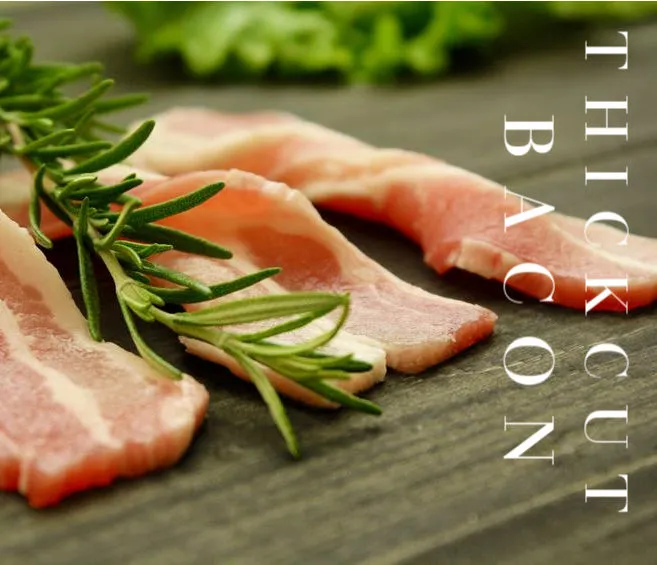 15 lb Fresh Thick Cut Bacon, Honey Cured