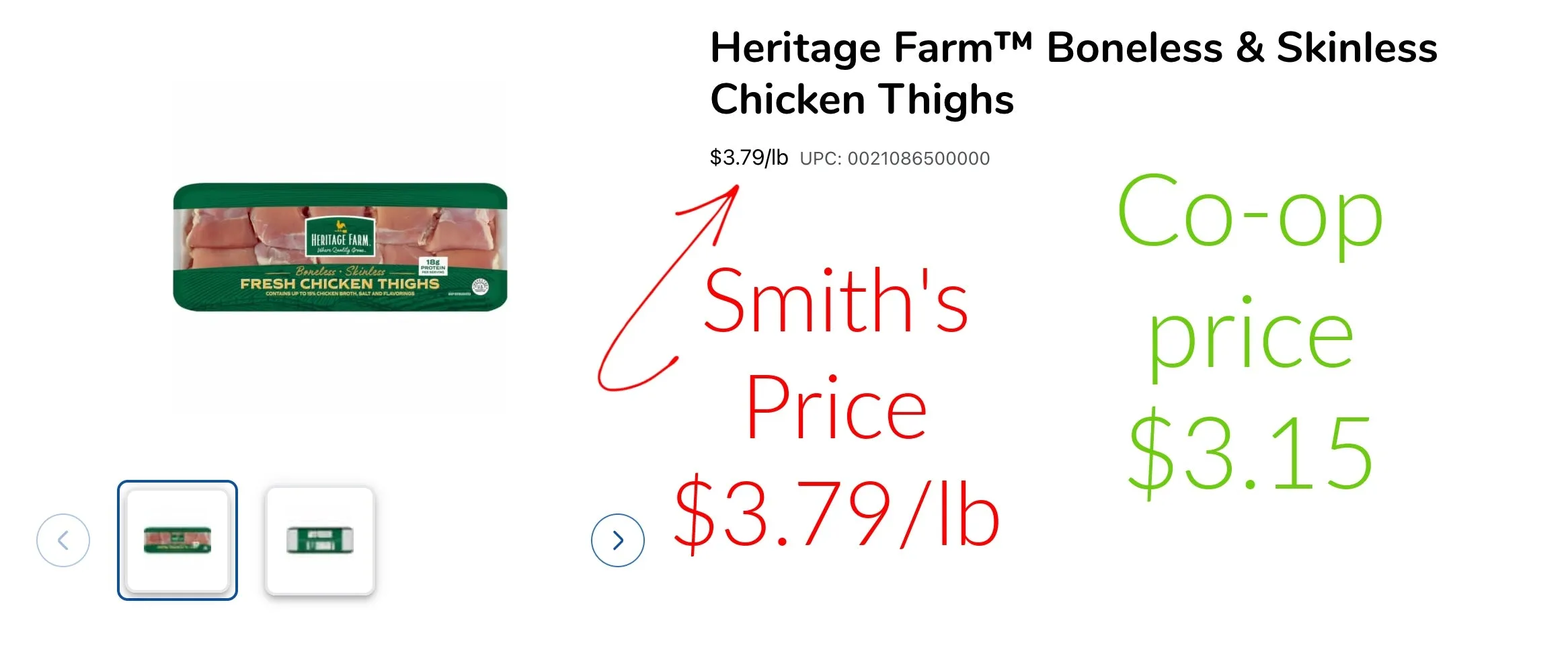 40 lb Case Farm Fresh  Boneless, Skinless Natural Chicken Thighs
