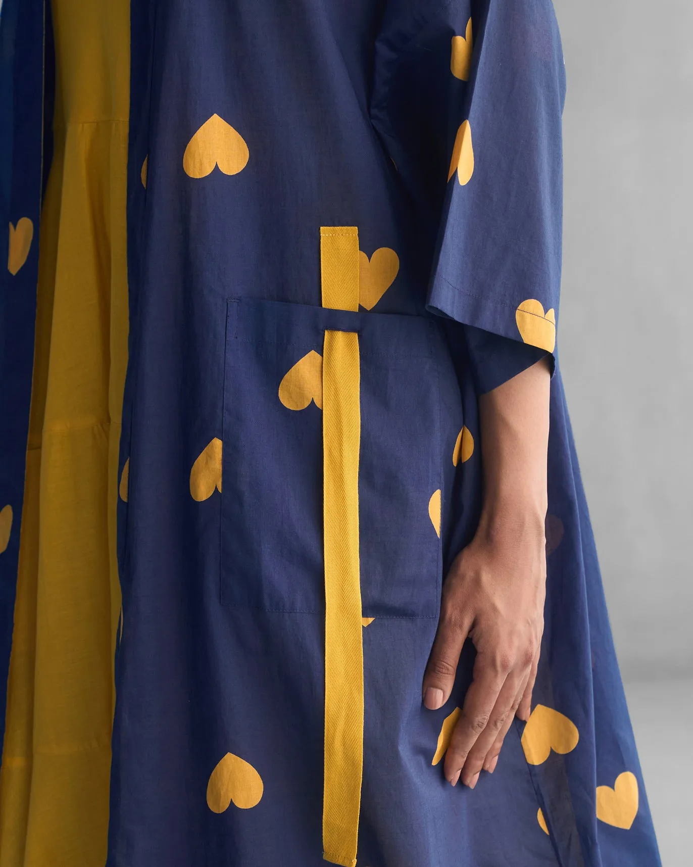 All Hearts Kimono - Navy & Ochre