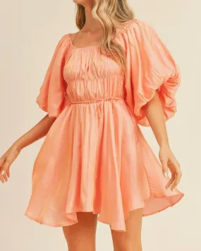 &Merci - Jessika Iridescent Bubble Sleeve Flared Mini Dress