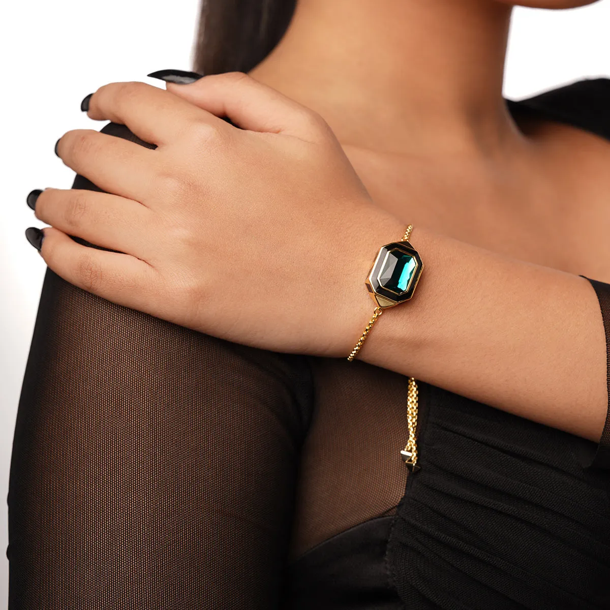 B-dazzle Green Crystal Enamel Bracelet
