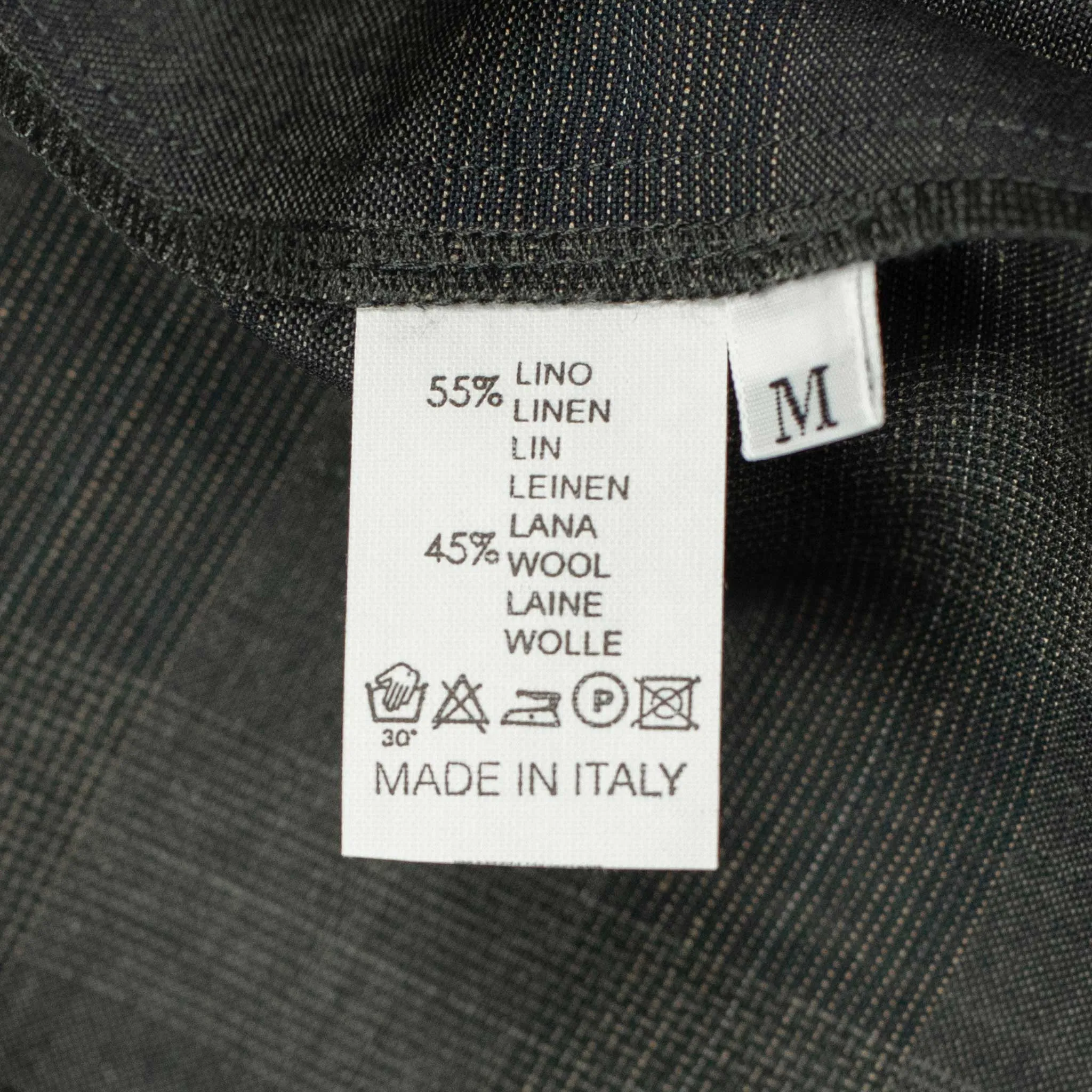 Balio shirt jacket in deadstock charcoal plaid wool linen