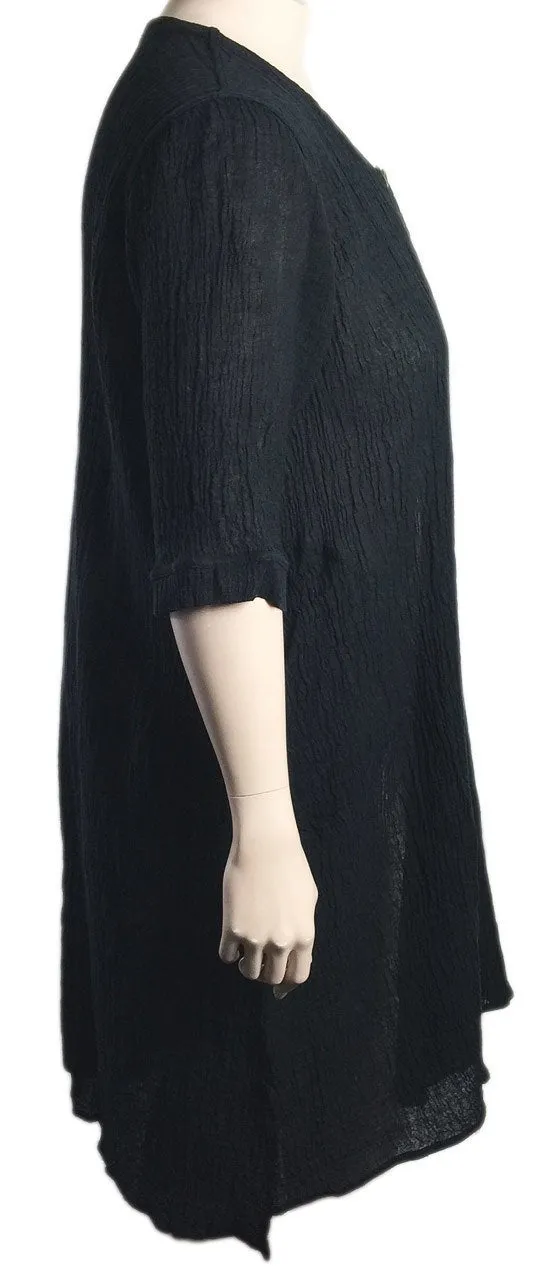 Cheyenne Black Crinkle Linen Jacket