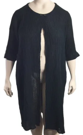Cheyenne Black Crinkle Linen Jacket
