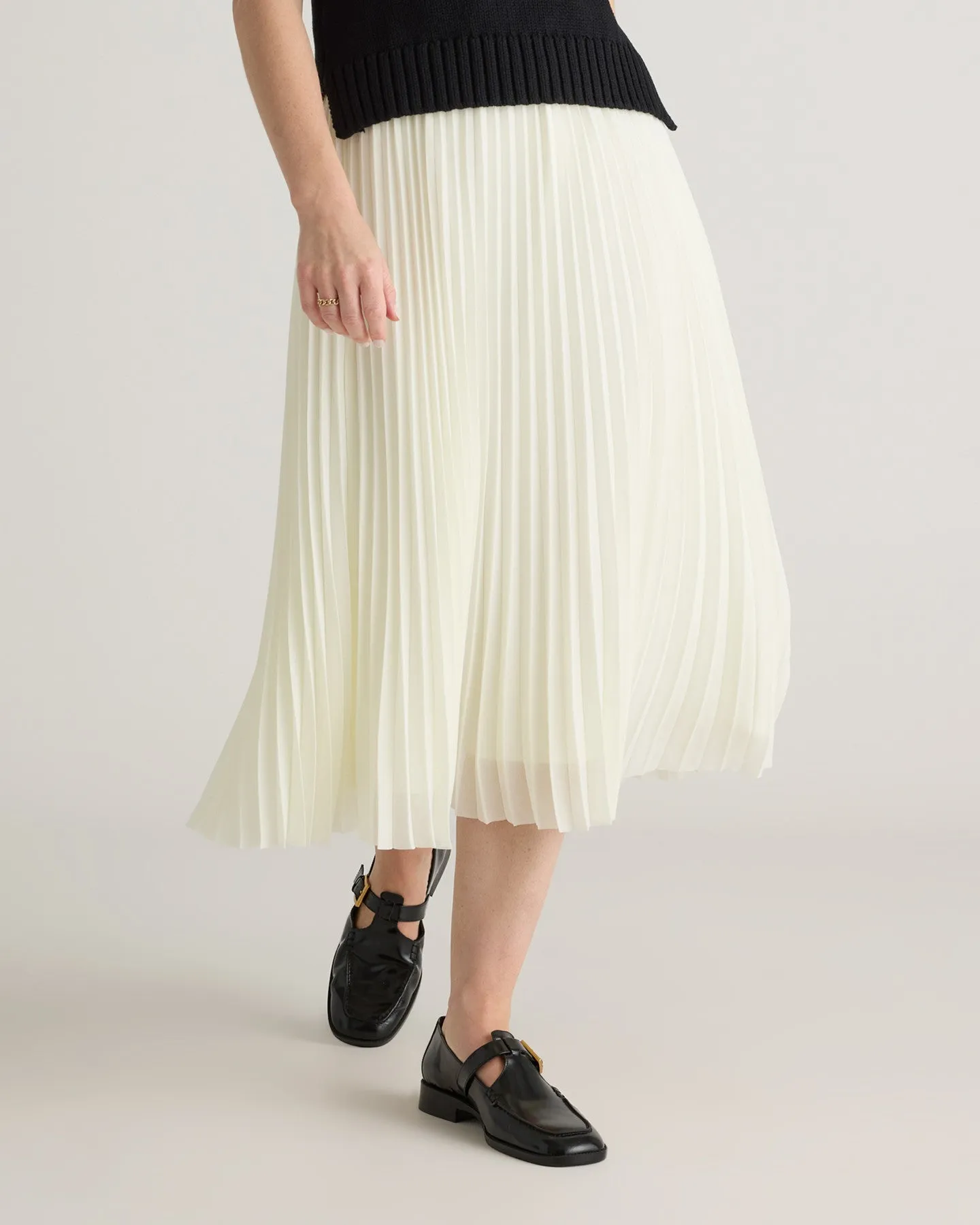 Chiffon Pleated Midi Skirt