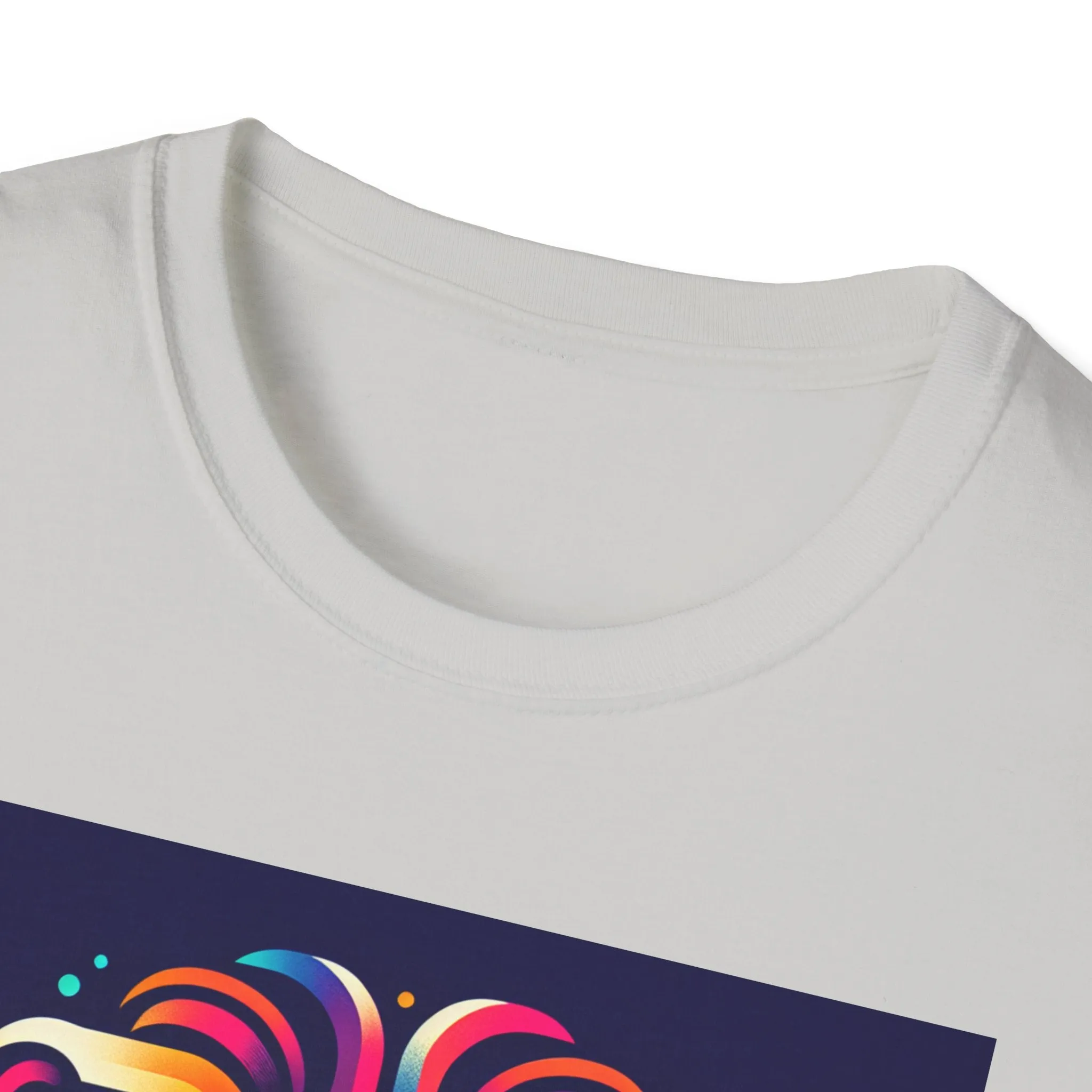 Colorful Lion Unisex Softstyle T-Shirt - Vibrant Animal Art Tee