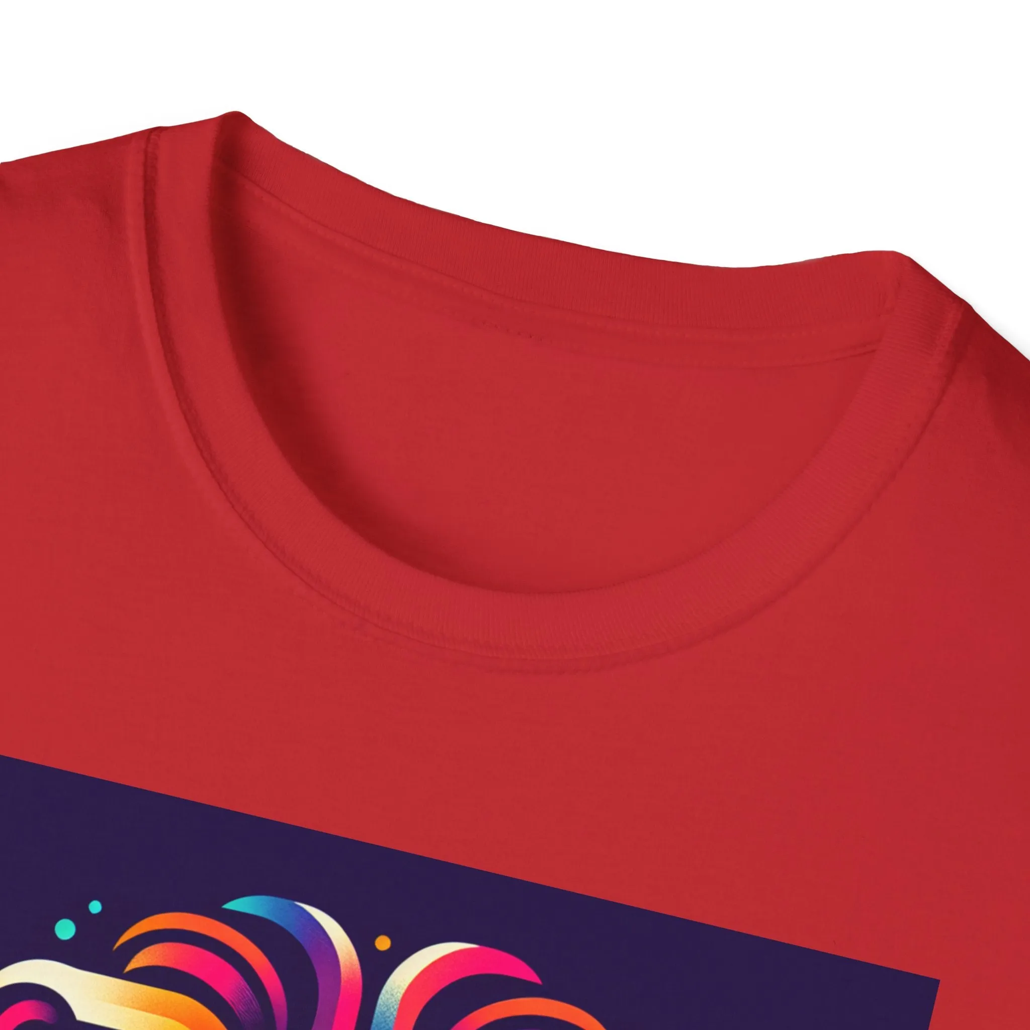 Colorful Lion Unisex Softstyle T-Shirt - Vibrant Animal Art Tee