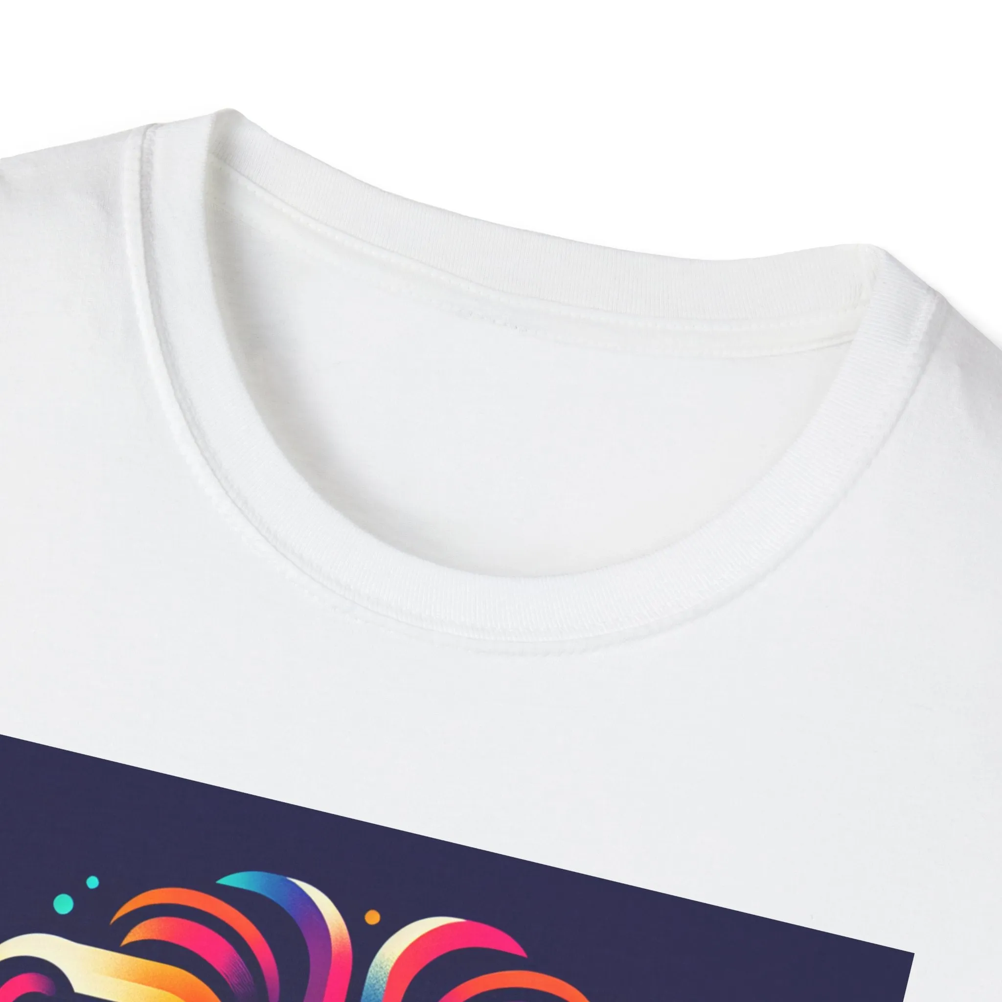 Colorful Lion Unisex Softstyle T-Shirt - Vibrant Animal Art Tee