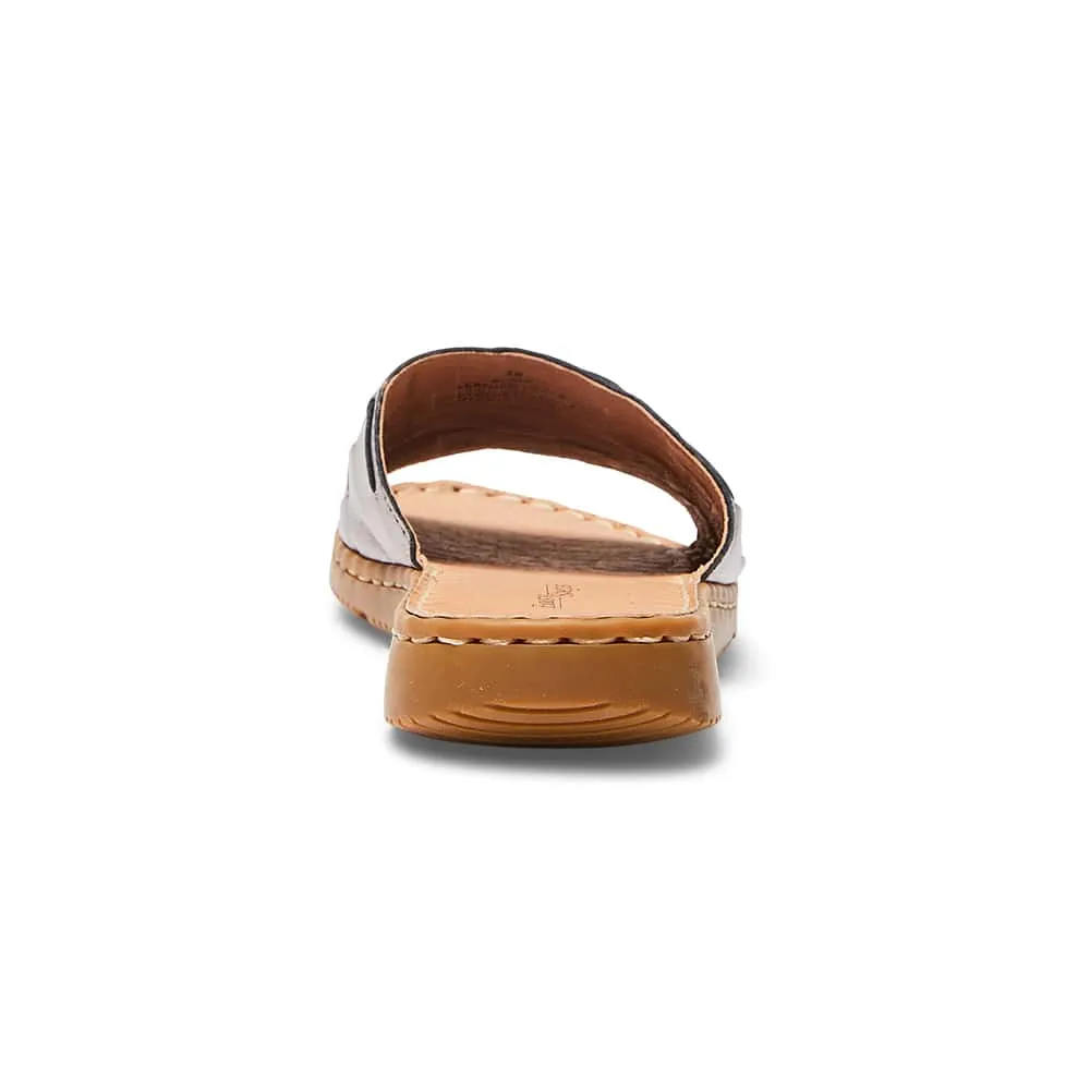 Flair Slide in Pewter Leather