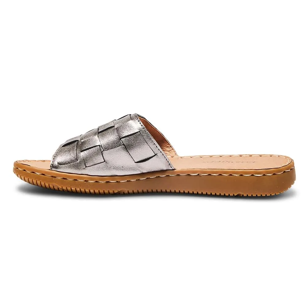 Flair Slide in Pewter Leather