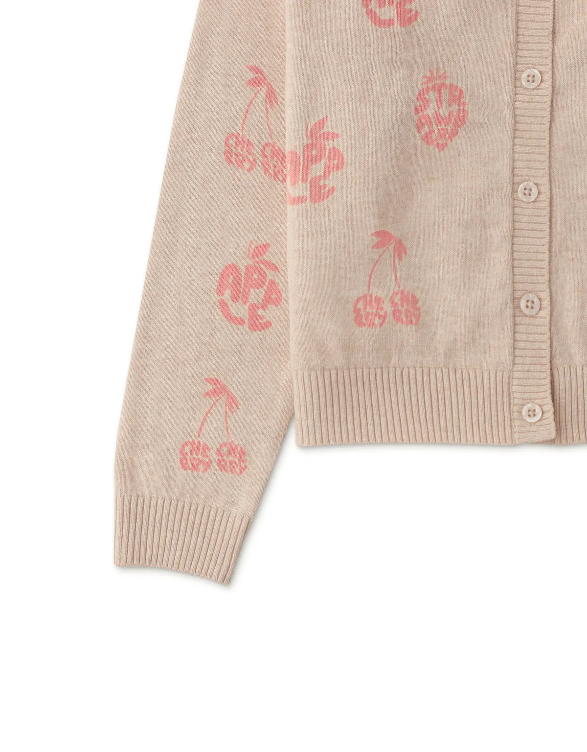 GIRLS MELANGE ALL OVER FRUIT PRINT CARDI