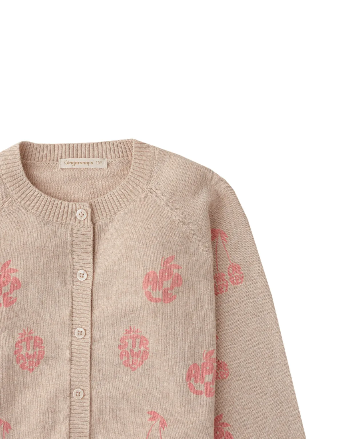 GIRLS MELANGE ALL OVER FRUIT PRINT CARDI