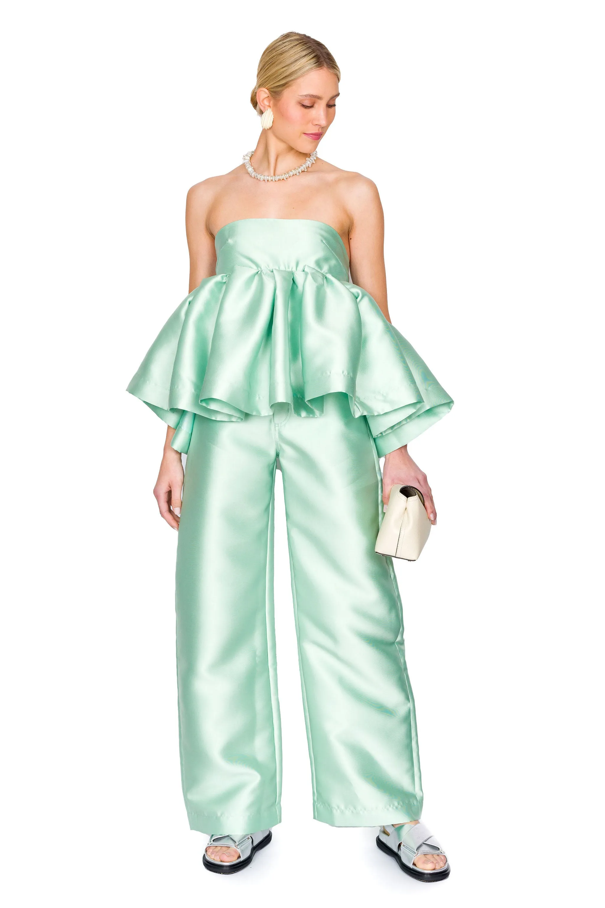 Heavy Satin Boyfriend Syle Trousers