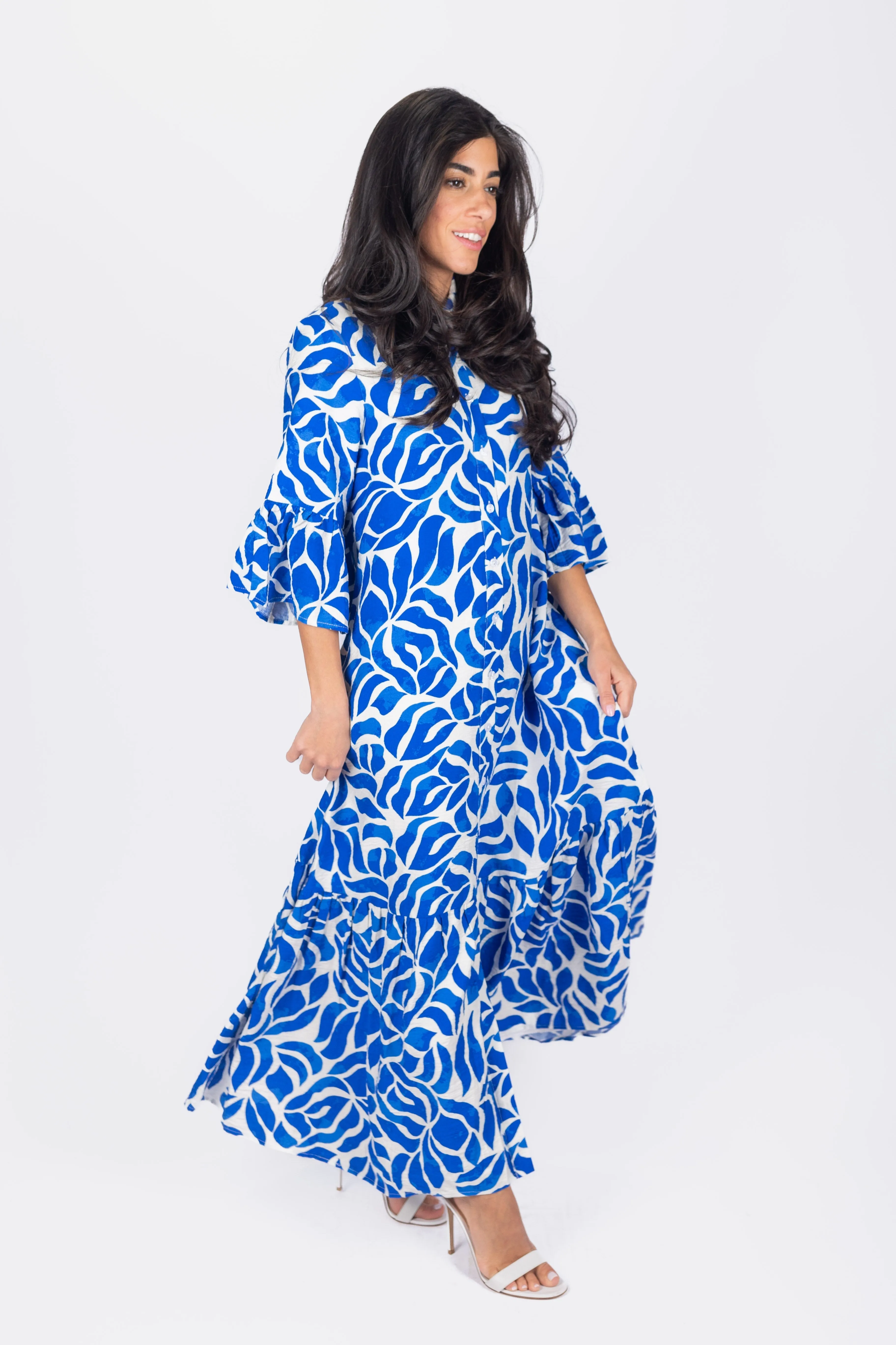 ISABELLA DRESS (WHITE/BLUE)