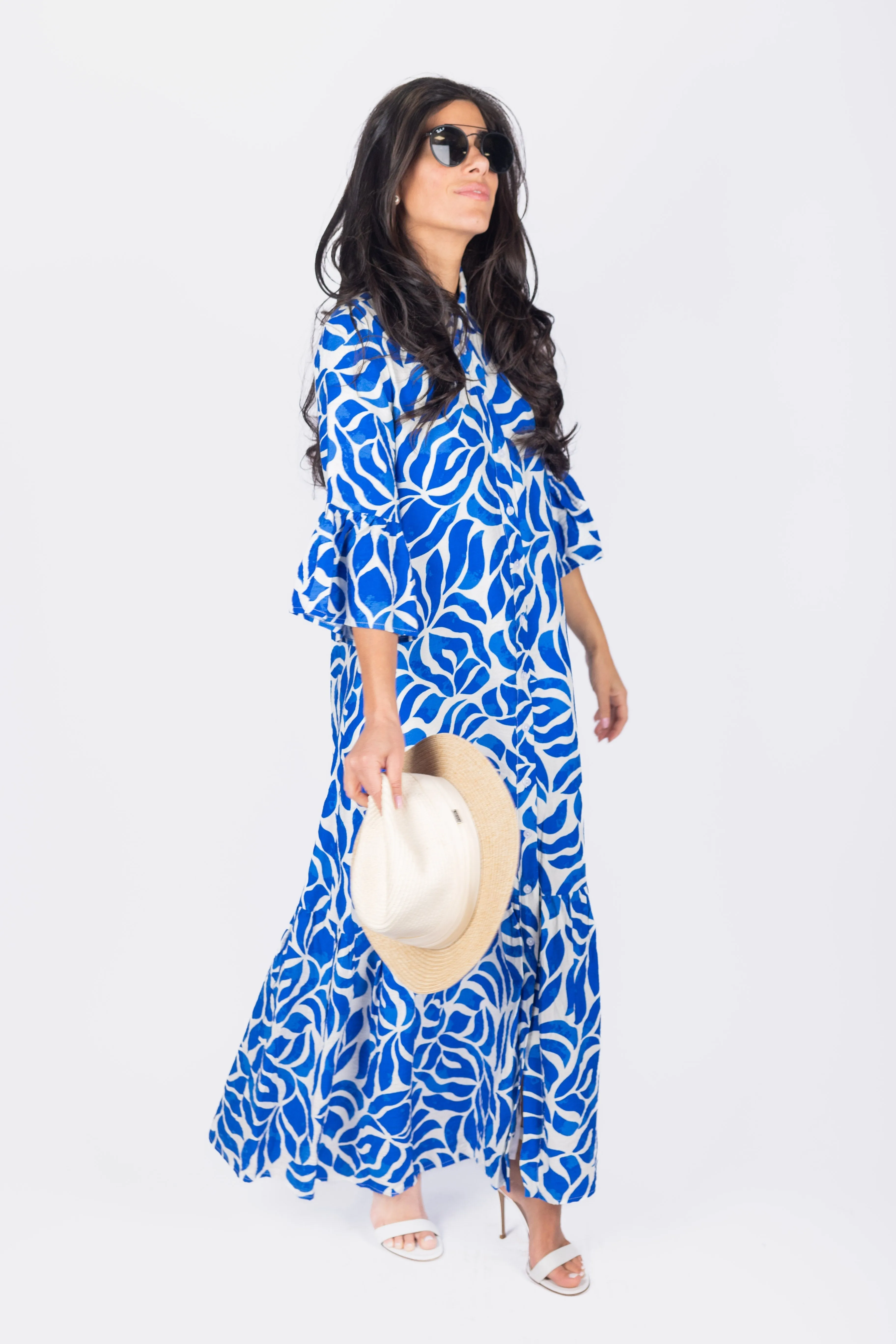 ISABELLA DRESS (WHITE/BLUE)