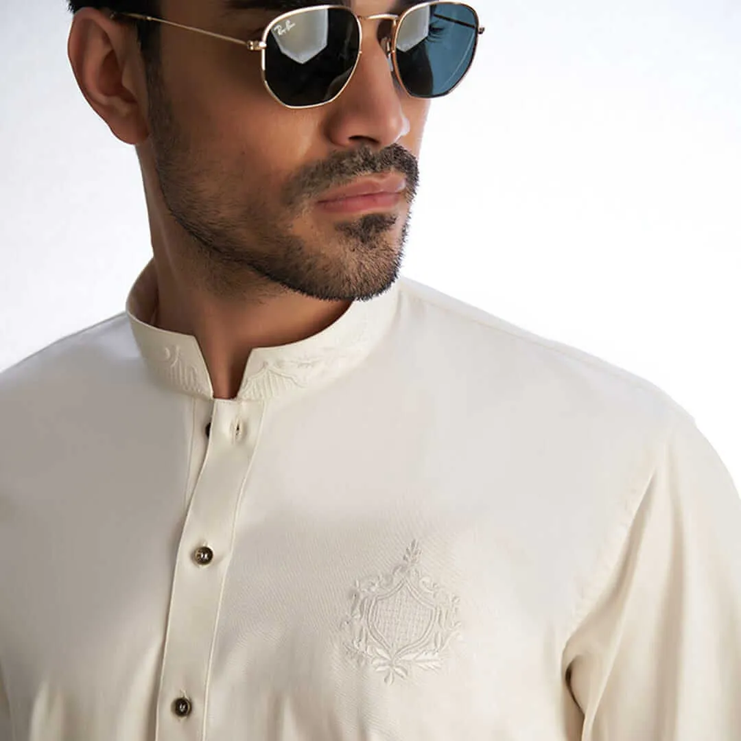 Ivory IronEz Fabric Kurta & Drawstring Trousers AI-EID-0001