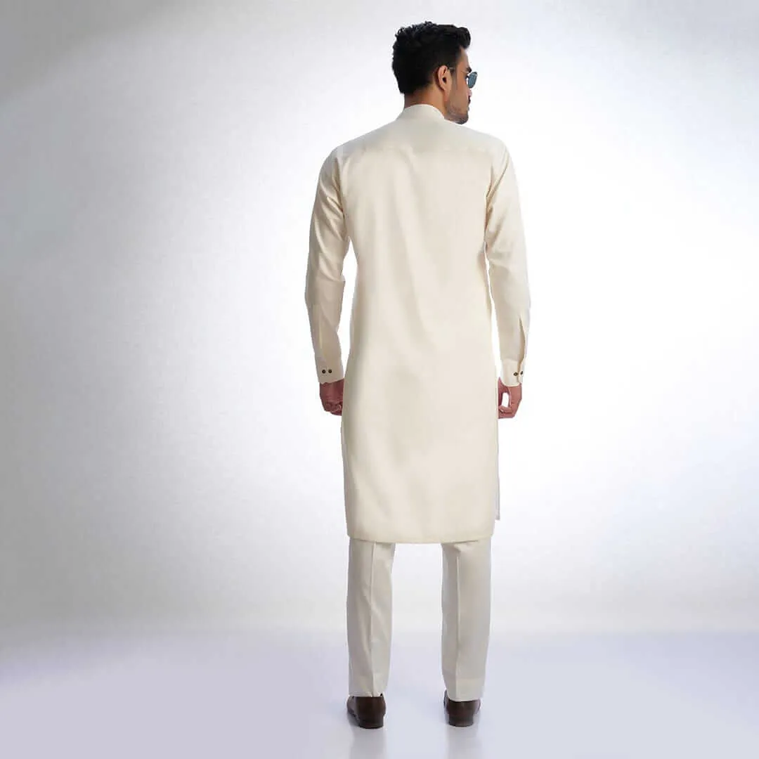 Ivory IronEz Fabric Kurta & Drawstring Trousers AI-EID-0001