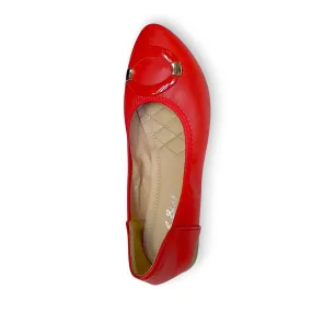 L & Y Ballerina Flats Round Buckle Accent