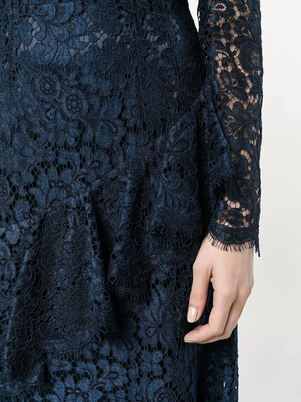 Lace Ruffle Midi Dress