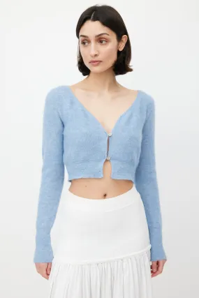 Light Blue Mohair Alzou Cropped Cardigan