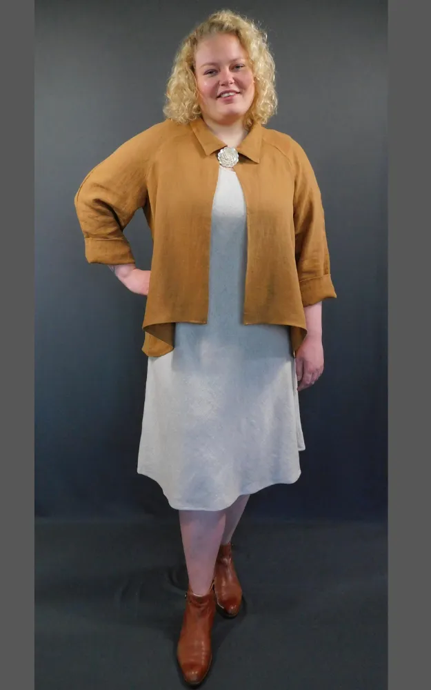 LINEN Viscose -  BIAS cut Sleeveless Dress - Oatmeal