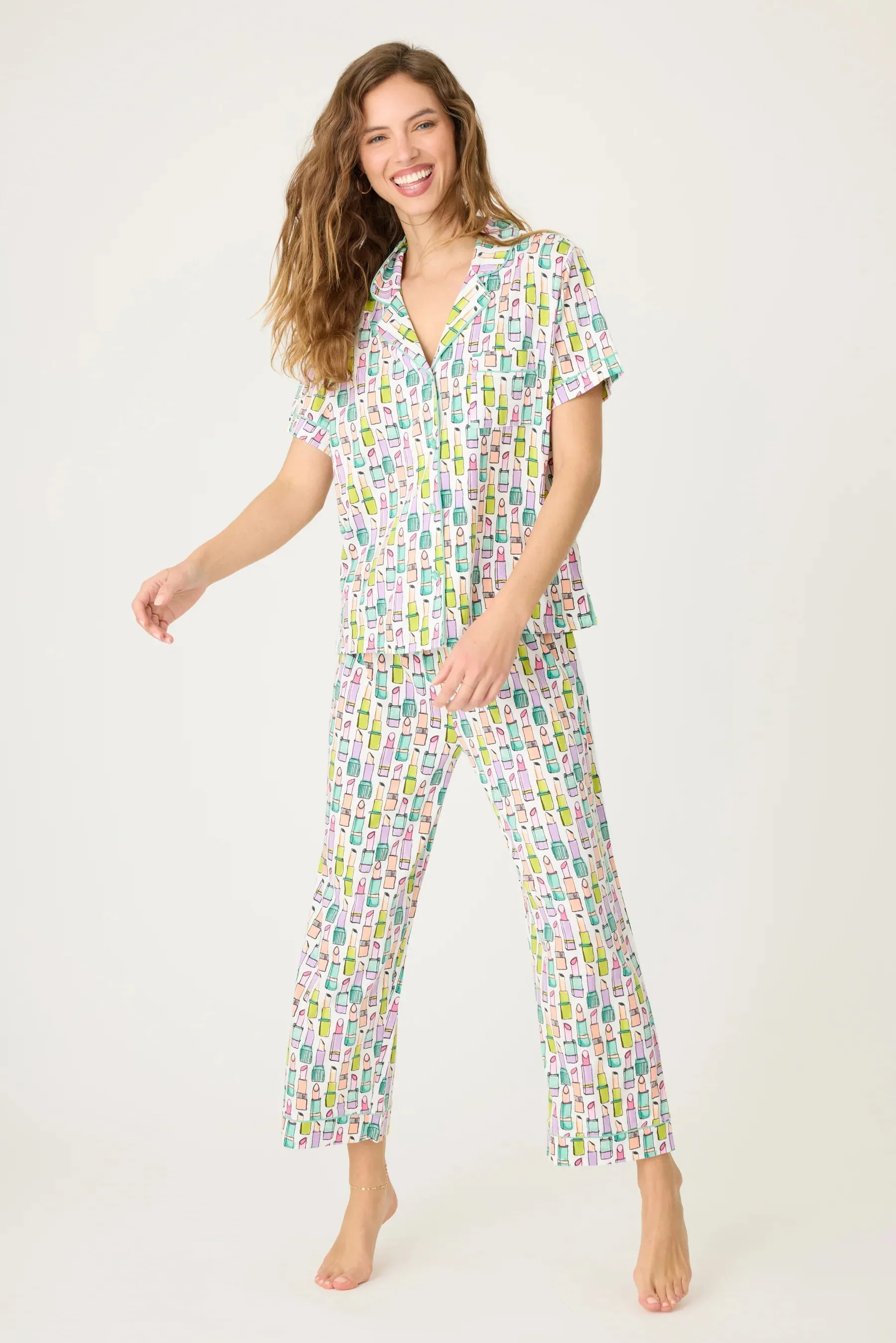 Lipstick Ivory Whimsy Pajama Set