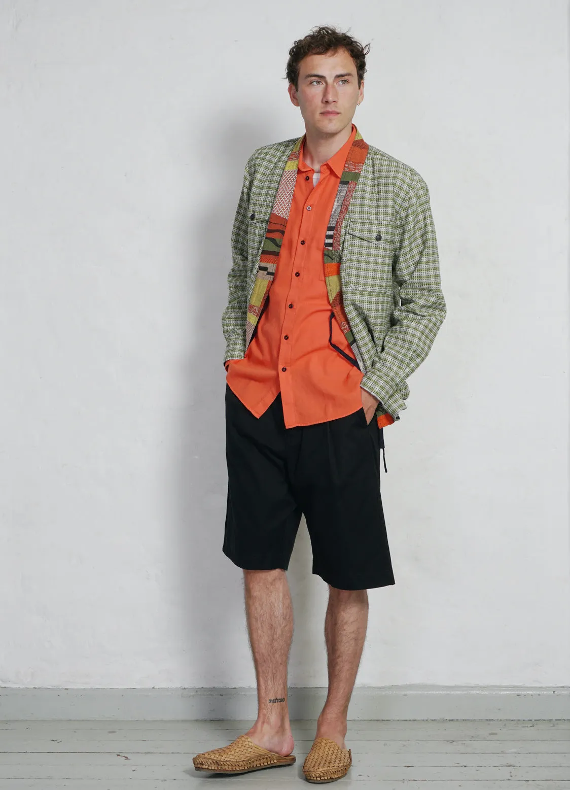 REMY | East & West Shirt Jacket | Sashiko Green 