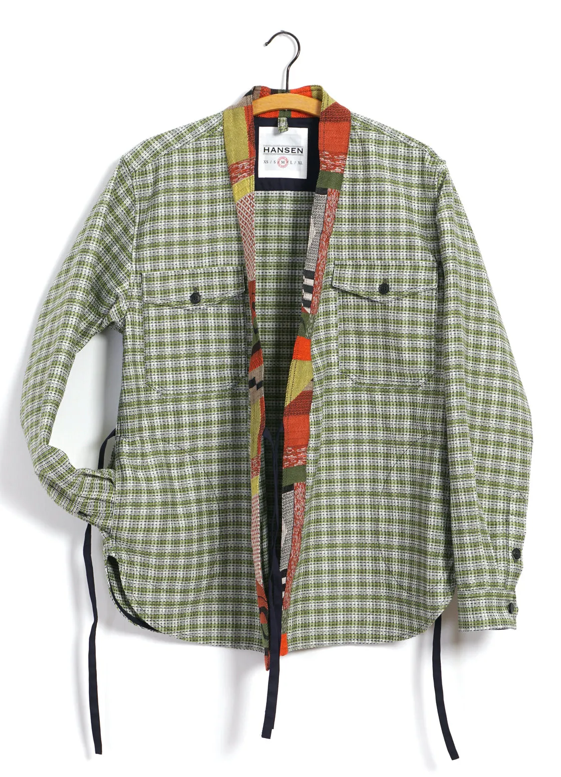 REMY | East & West Shirt Jacket | Sashiko Green 
