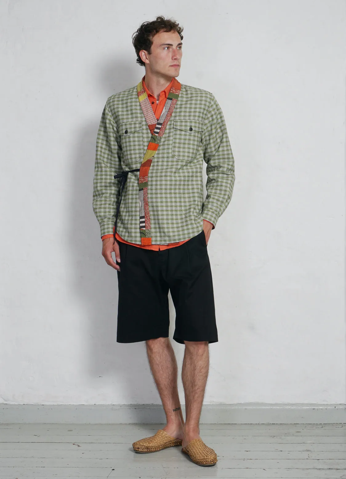 REMY | East & West Shirt Jacket | Sashiko Green 