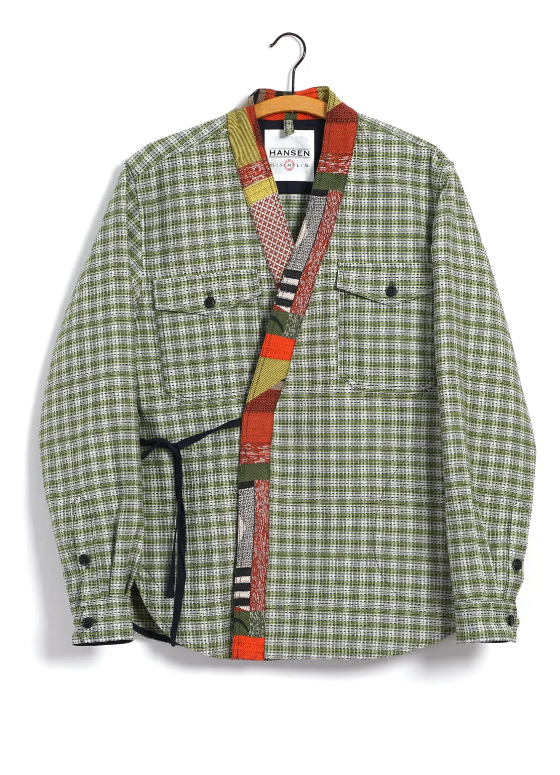 REMY | East & West Shirt Jacket | Sashiko Green 