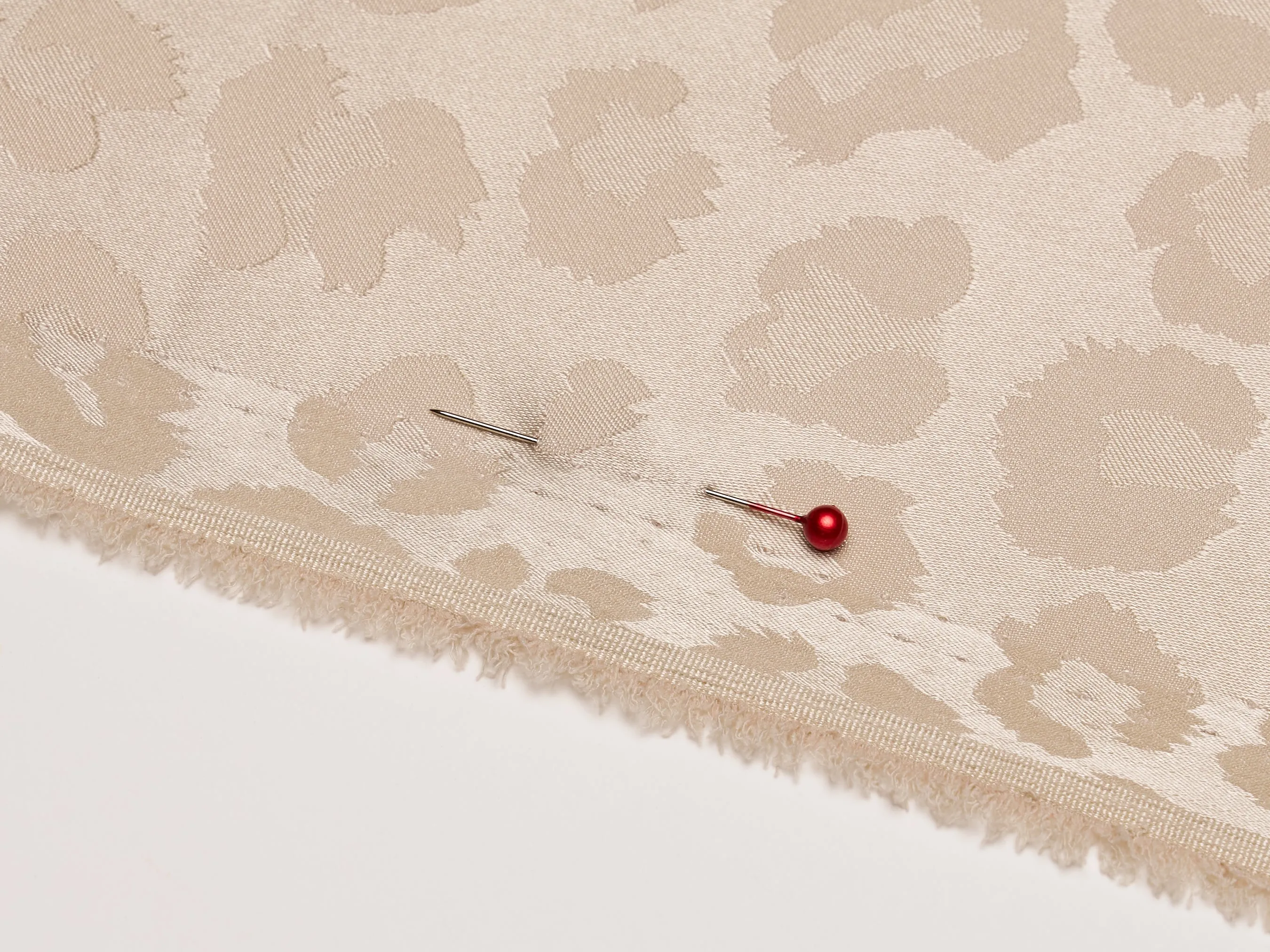 SILKY JACQUARD SATIN fabric by the yard - Cheetah jacquard pattern -  flowy fabric