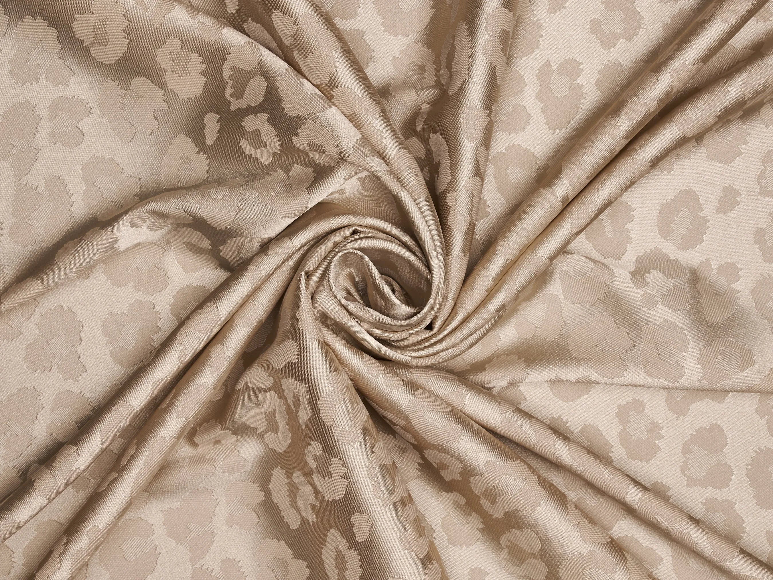 SILKY JACQUARD SATIN fabric by the yard - Cheetah jacquard pattern -  flowy fabric