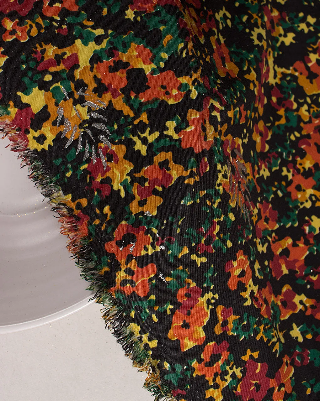 Silver Block Crepe Fabric