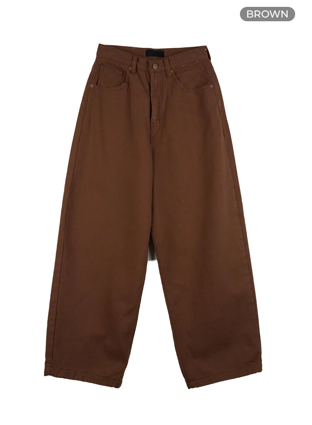 Solid Comfort Wide-Leg Trousers CO418