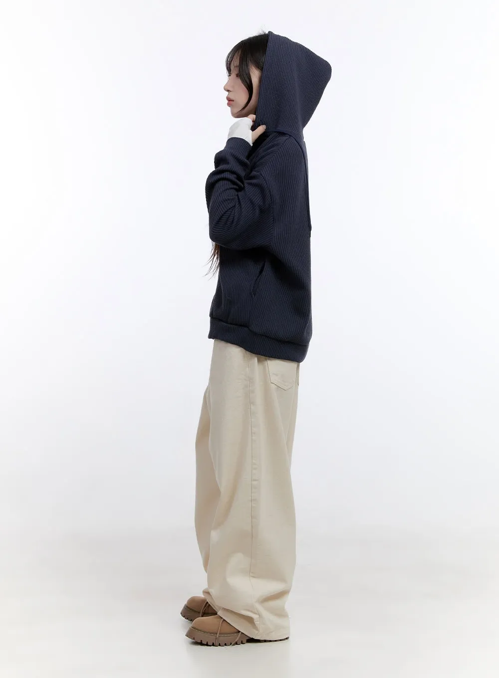 Solid Comfort Wide-Leg Trousers CO418