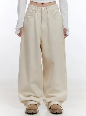 Solid Comfort Wide-Leg Trousers CO418