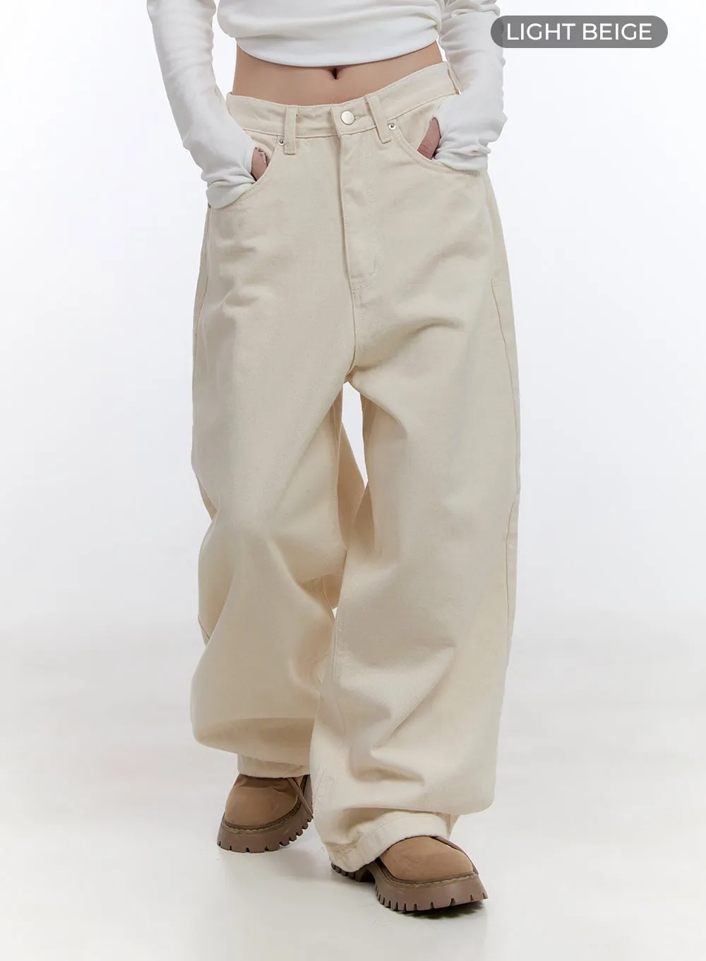 Solid Comfort Wide-Leg Trousers CO418