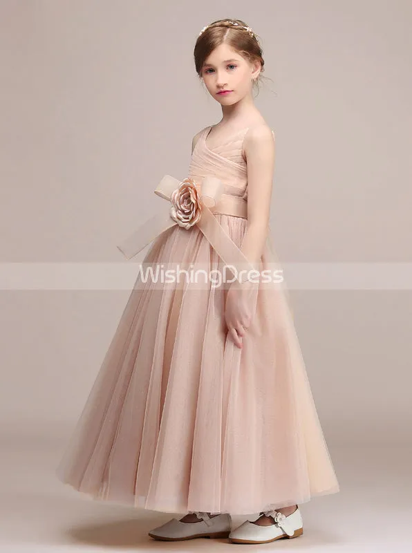 Tulle Long Junior Bridesmaid Dresses,Modest Junior Bridesmaid Dress,JB00039
