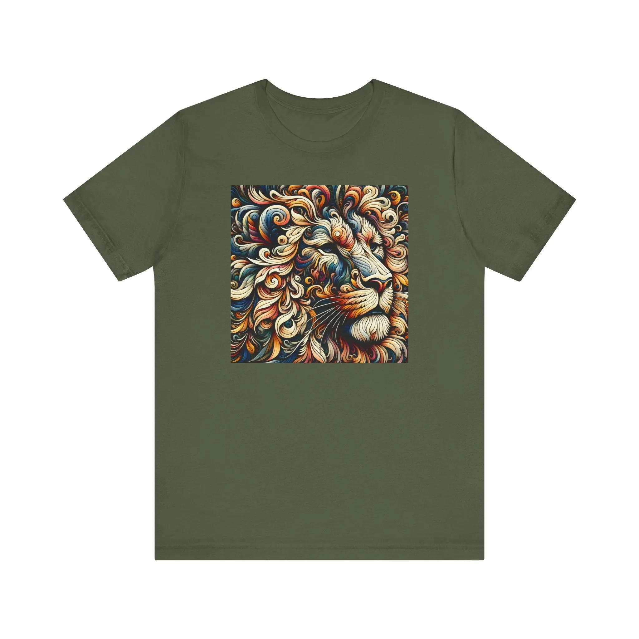 Vibrant Lion Art Unisex Jersey Tee
