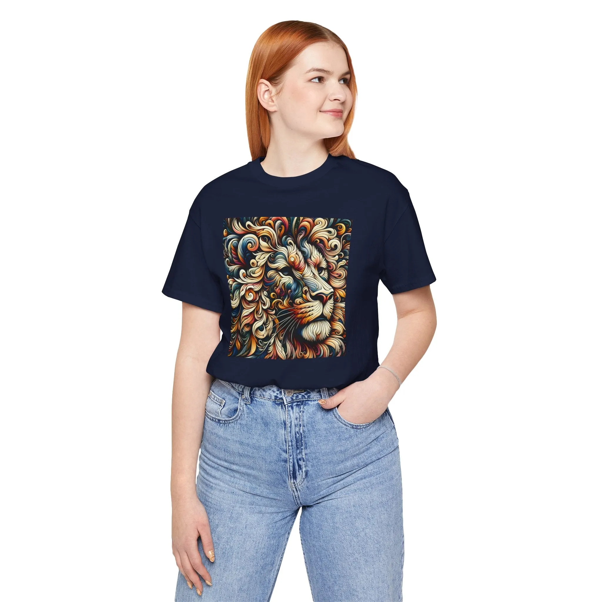 Vibrant Lion Art Unisex Jersey Tee