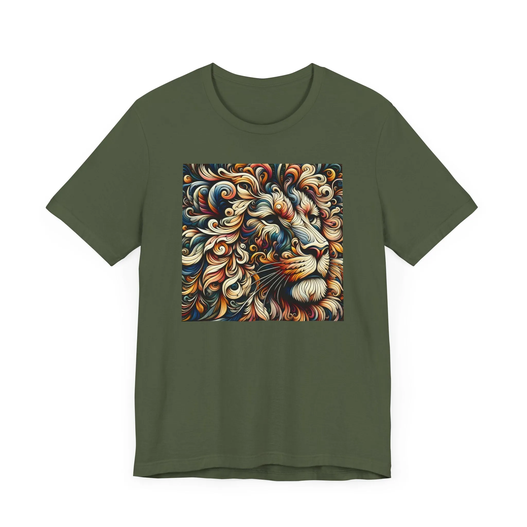 Vibrant Lion Art Unisex Jersey Tee
