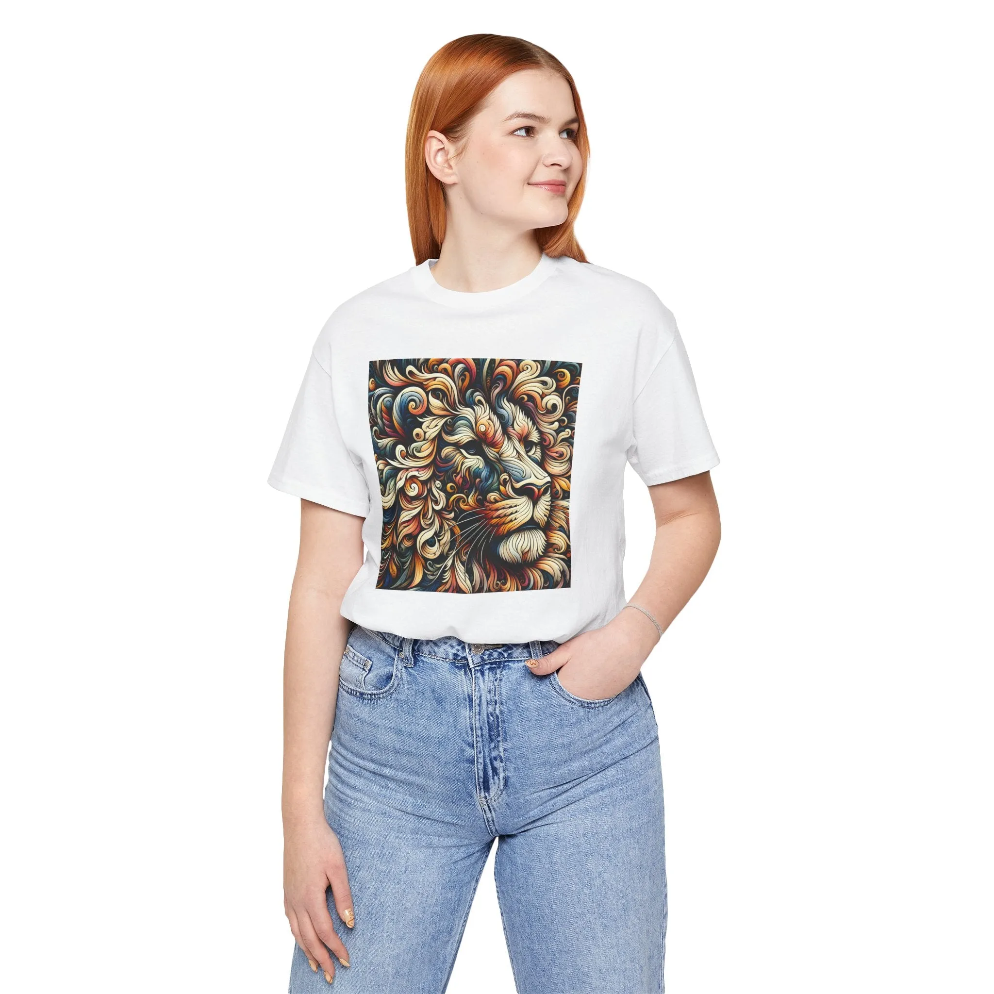Vibrant Lion Art Unisex Jersey Tee